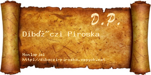 Dibáczi Piroska névjegykártya